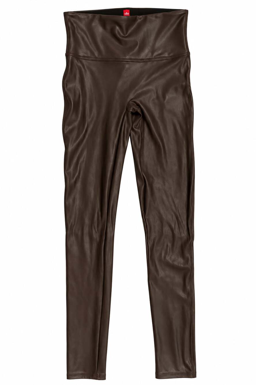 Spanx Faux Leather Leggings Size M Brown